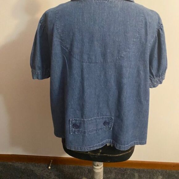 Route 66 short sleeve blue jean jacket, size 2X - Picture 2 of 3